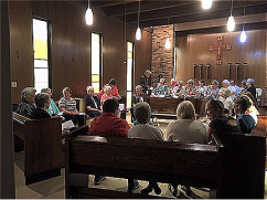 Sisters who had resided at Peace House joined the new owners for a celebration in the house's chapel.